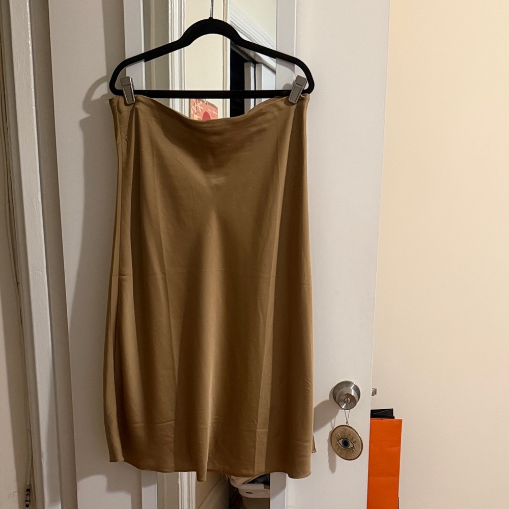 J. Crew Elegant Brown/Champagne Midi Skirt